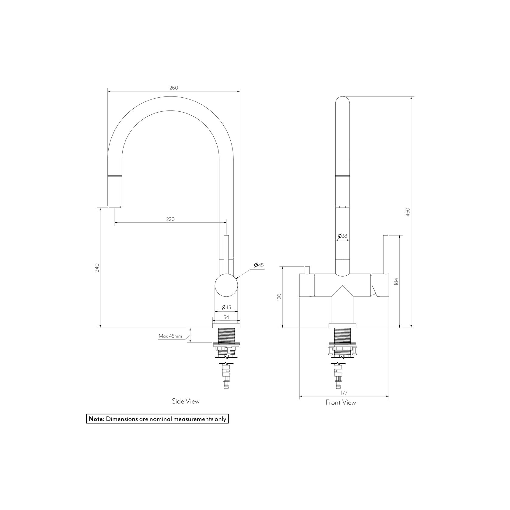 Elysian Commercial Pull-Out Filter Tap Stainless Steel gallery detail image