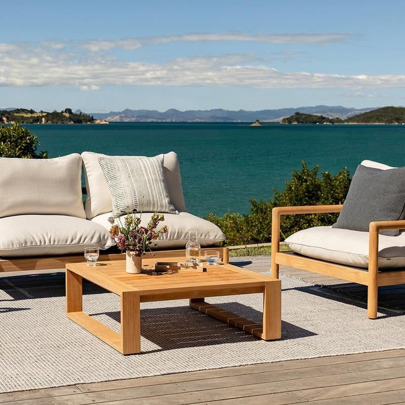 Baya Sonnet In & Outdoor Cushion - Eucalyptus gallery detail image