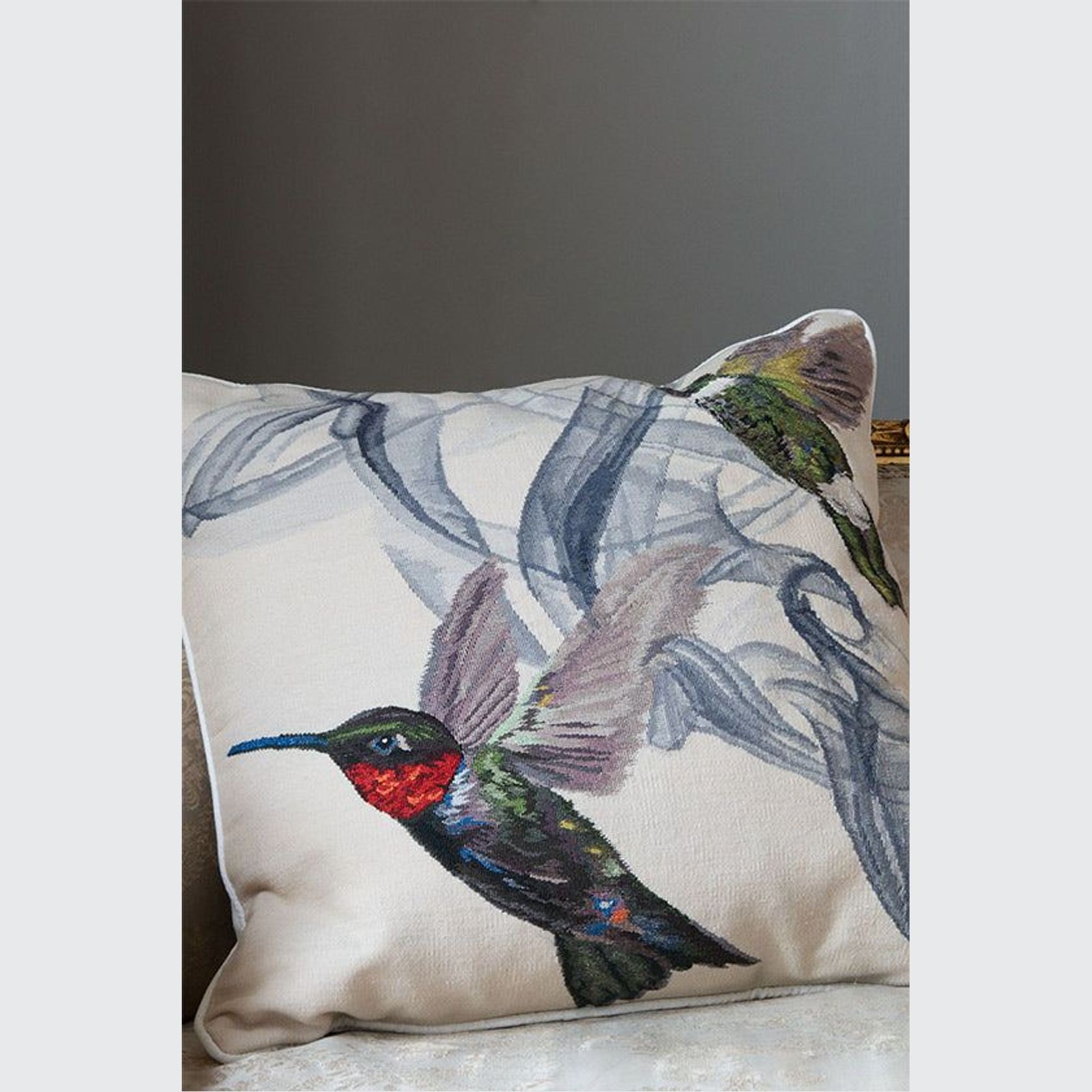 Alexander McQueen | Hummingbird | Ivory Cushion gallery detail image
