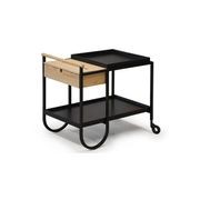 Trove Trolley Drinks Cart in Black Stain with Natural Oak gallery detail image