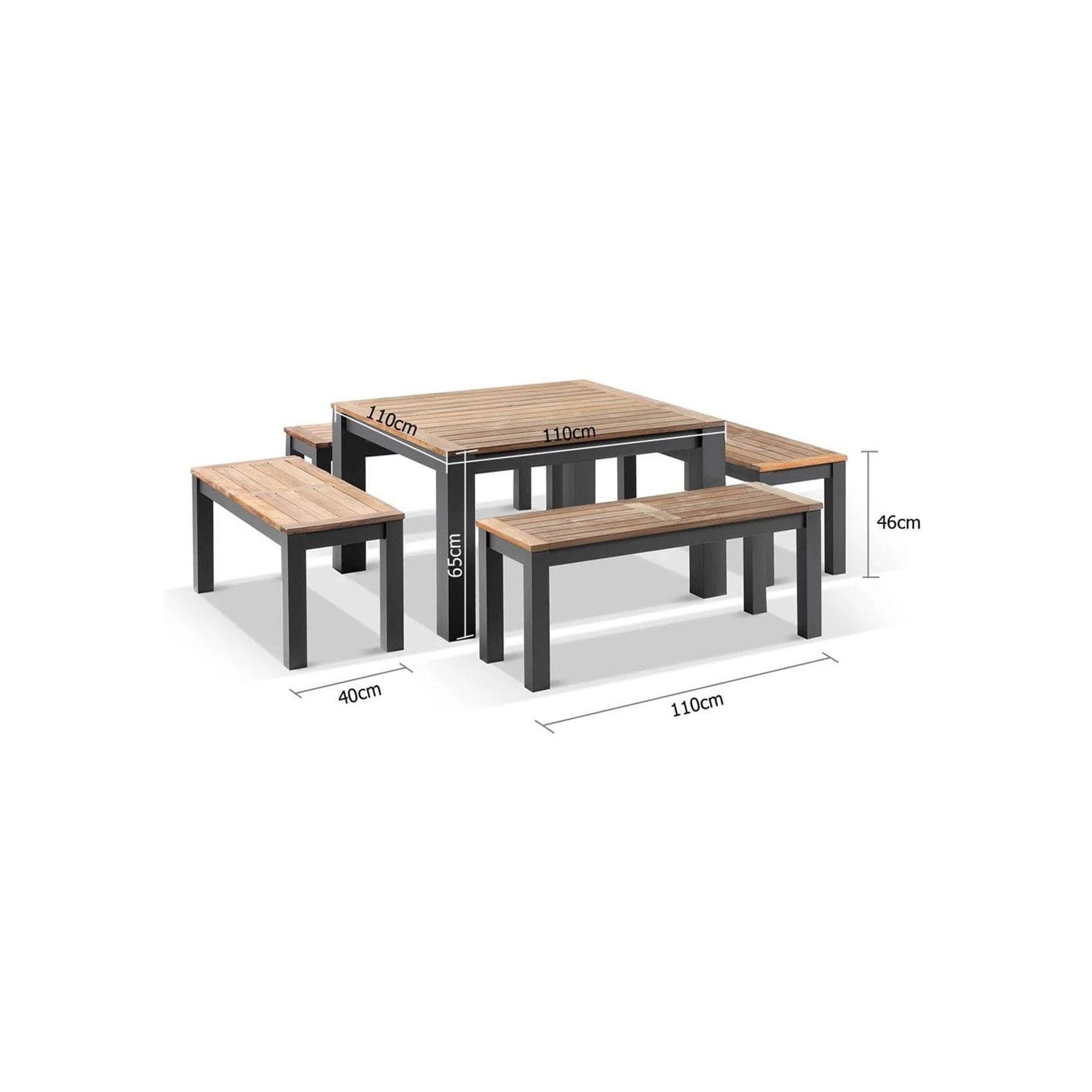 Balmoral Low Dining Coffee Table With 4 Bench Seats gallery detail image
