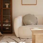 100% Flax Linen Round Feather Filled Cushion | Sage gallery detail image