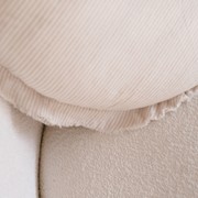 100% Flax Linen Round Feather Filled Cushion | Sand Stripe gallery detail image
