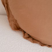 100% Flax Linen Round Feather Filled Cushion | Ginger gallery detail image