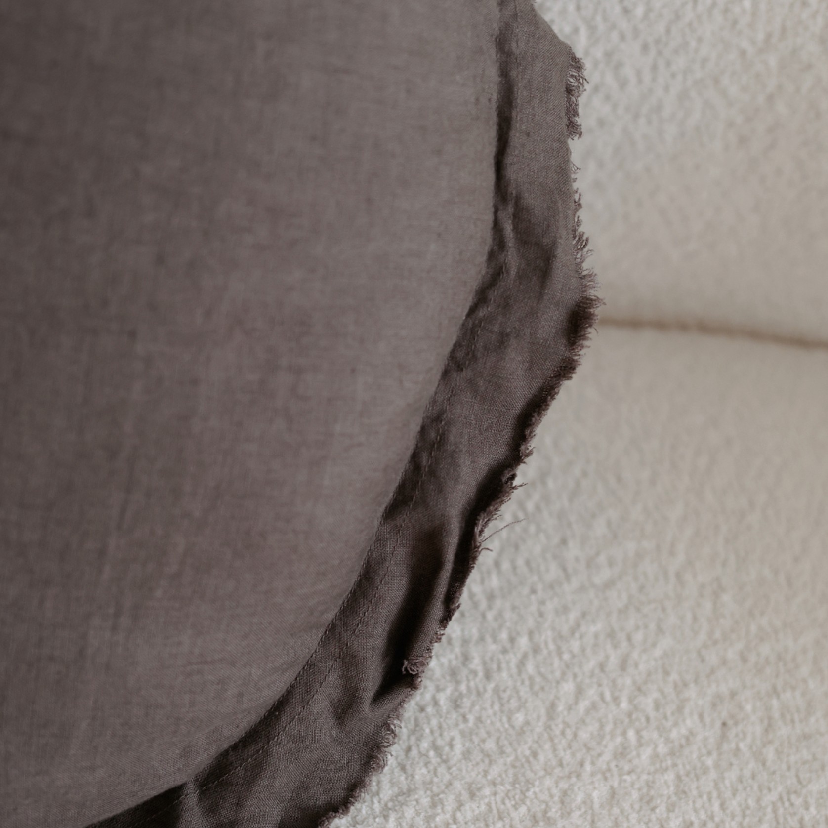 100% Flax Linen Round Feather Filled Cushion- Deep Moss gallery detail image