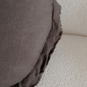 100% Flax Linen Round Feather Filled Cushion- Deep Moss gallery detail image