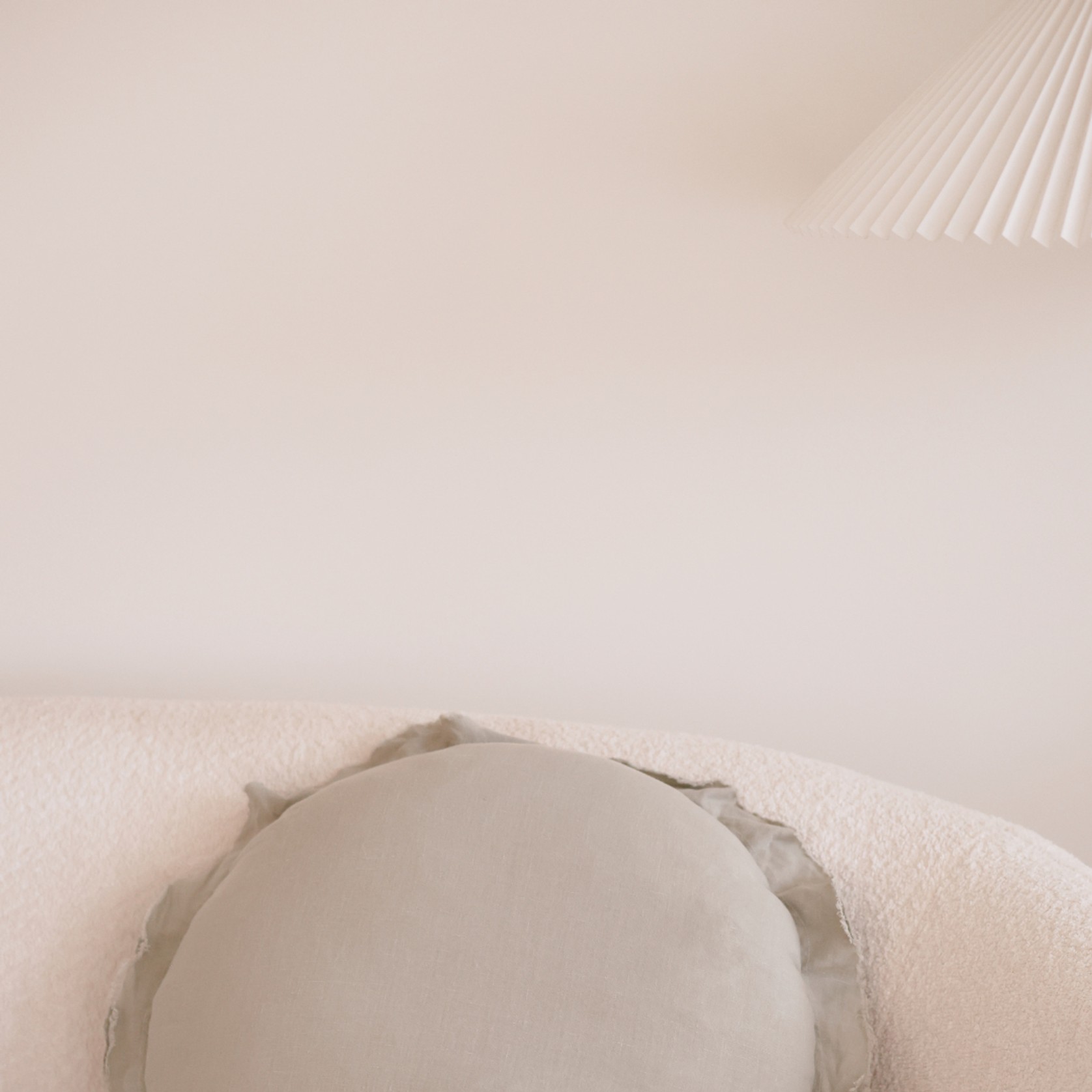 100% Flax Linen Round Feather Filled Cushion | Sage gallery detail image