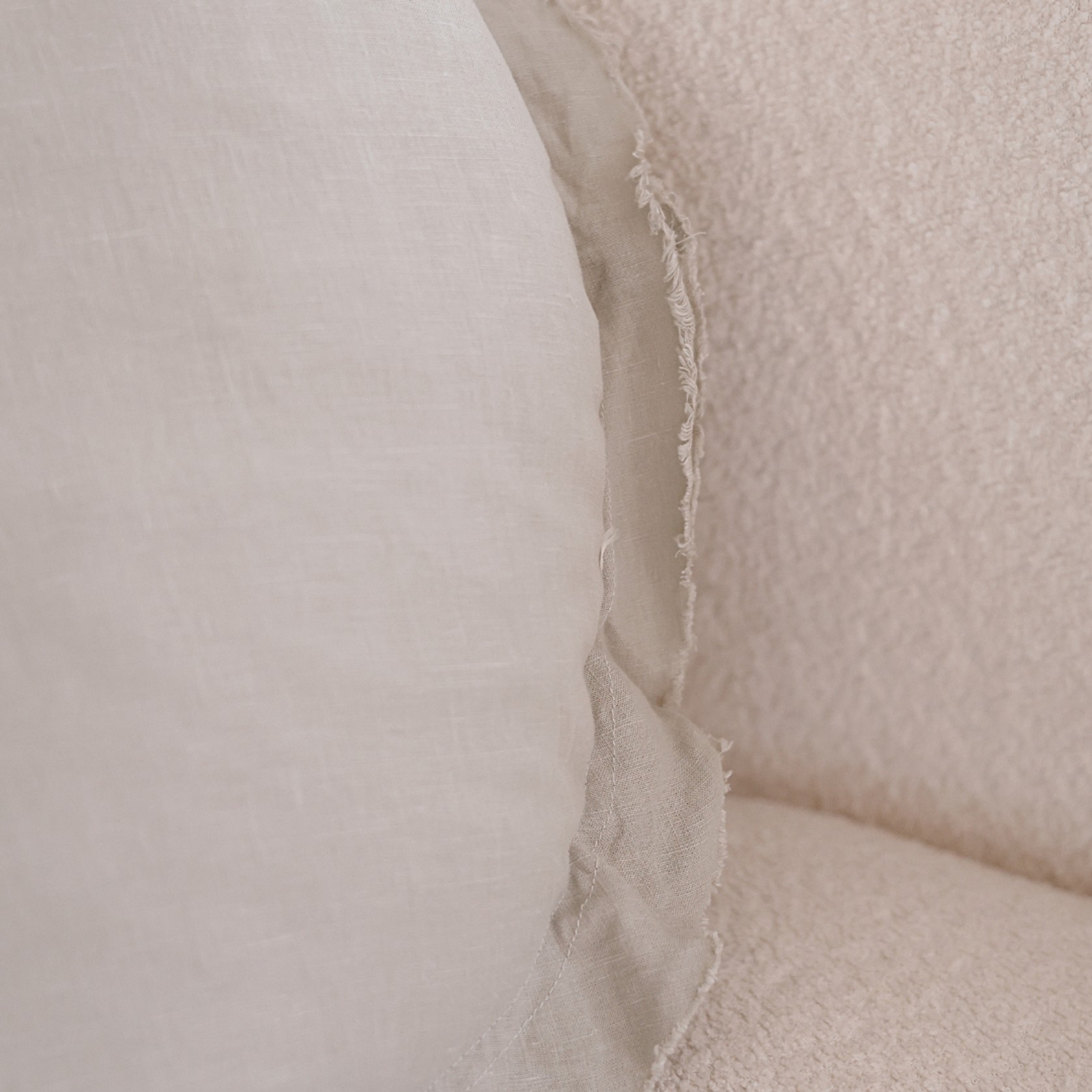 100% Flax Linen Round Feather Filled Cushion | Sage gallery detail image
