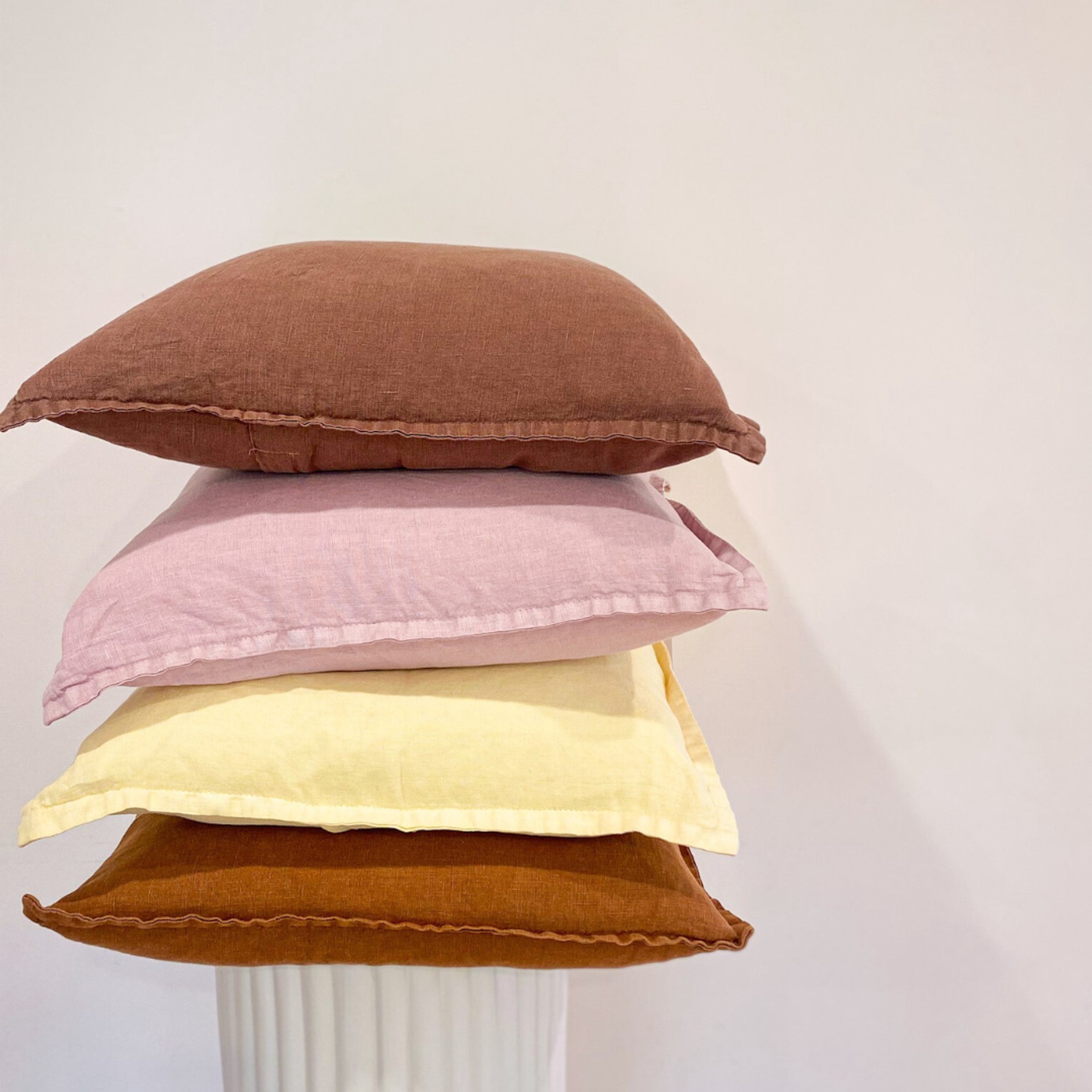 100% Belgium Linen Vintage Washed Cushion - Cocoa gallery detail image