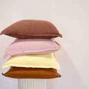 100% Belgium Linen Vintage Washed Cushion - Cocoa gallery detail image