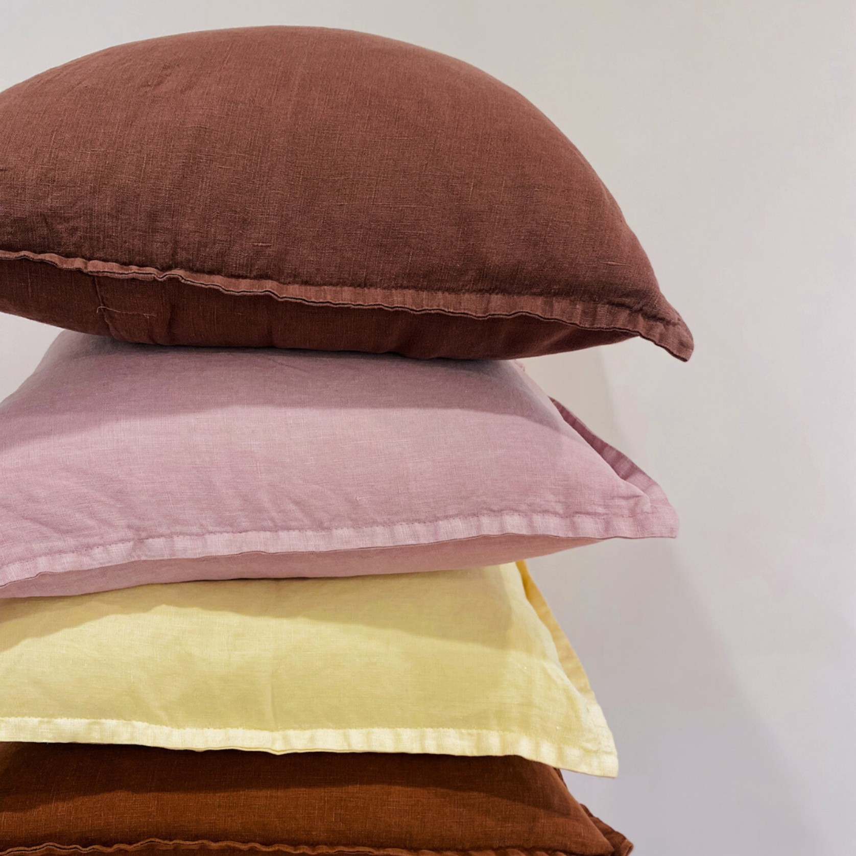 100% Belgium Linen Vintage Washed Cushion - Cocoa gallery detail image