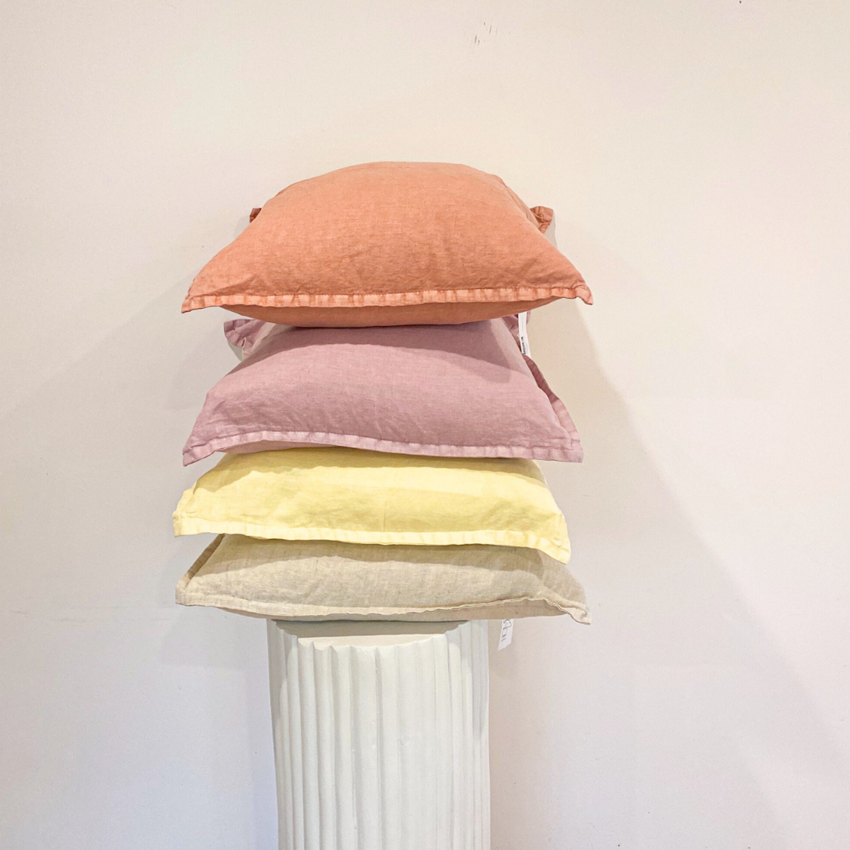 100% Belgium Linen Vintage Washed Cushion - Dusty Rose gallery detail image