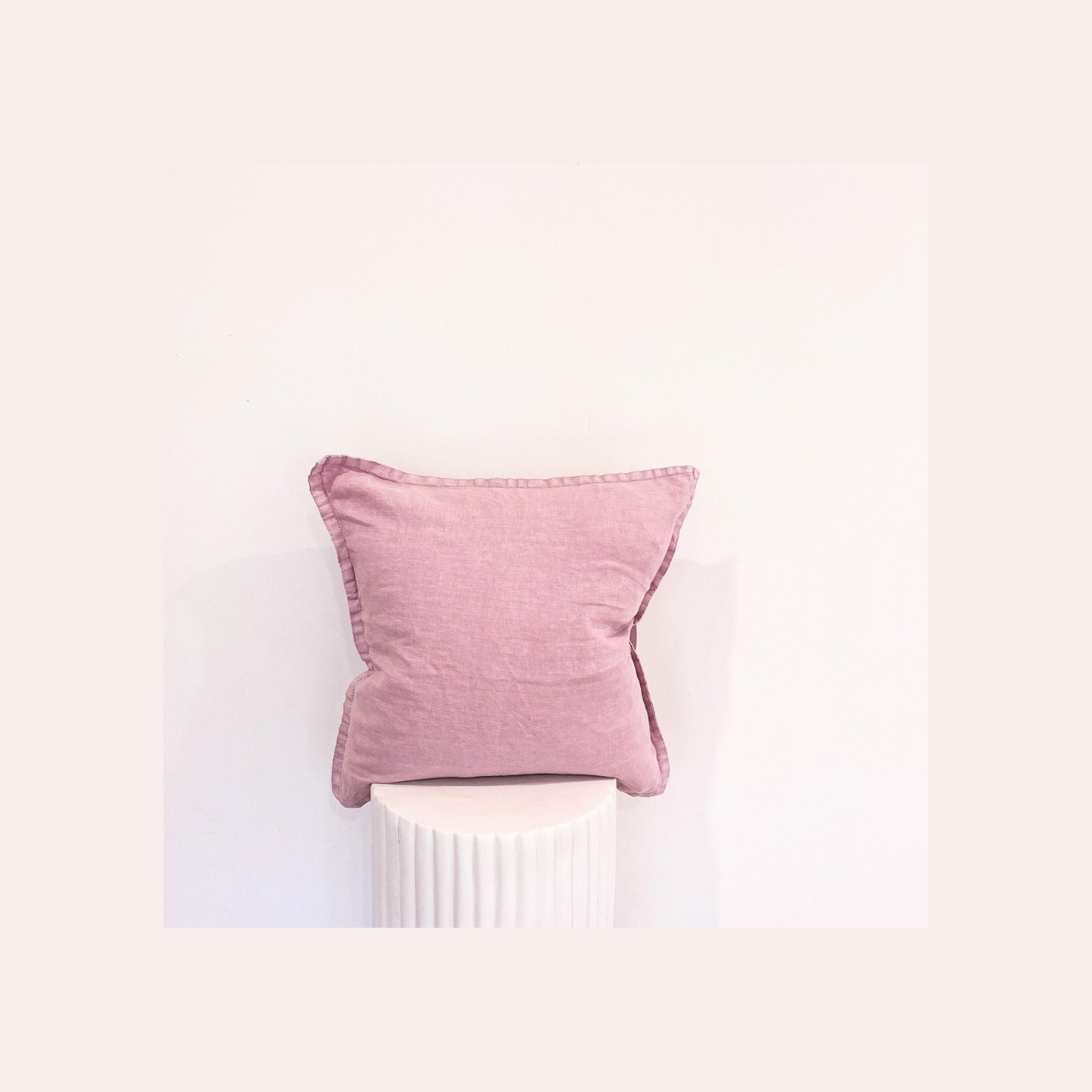 100% Belgium Linen Vintage Washed Cushion - Lilac gallery detail image