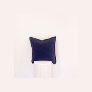 100% Belgium Linen Vintage Washed Cushion - Navy gallery detail image