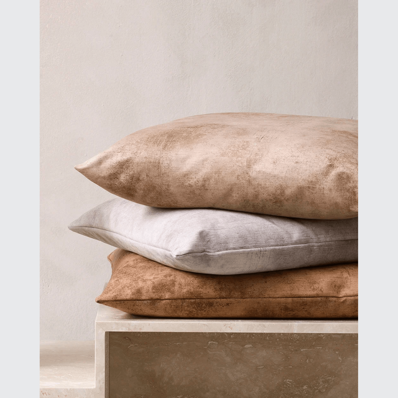 Baya Theo Velvet Cushion - Leather | Large 60 x 60cm gallery detail image