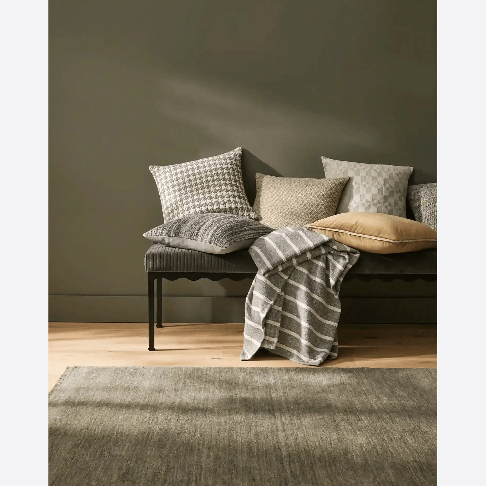 Weave Home Giovanni Cushion - Mist | Bouclé Houndstooth gallery detail image
