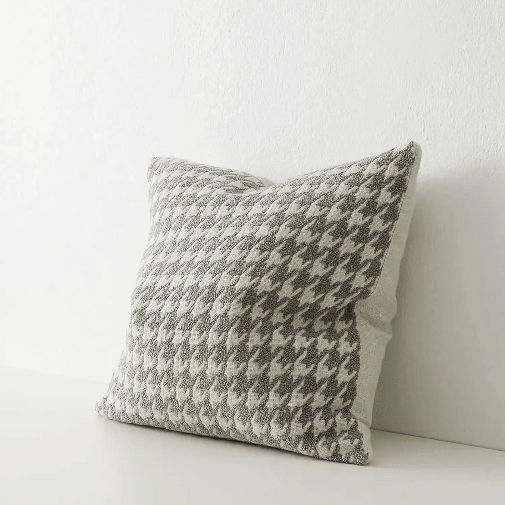 Weave Home Giovanni Cushion - Mist | Bouclé Houndstooth gallery detail image