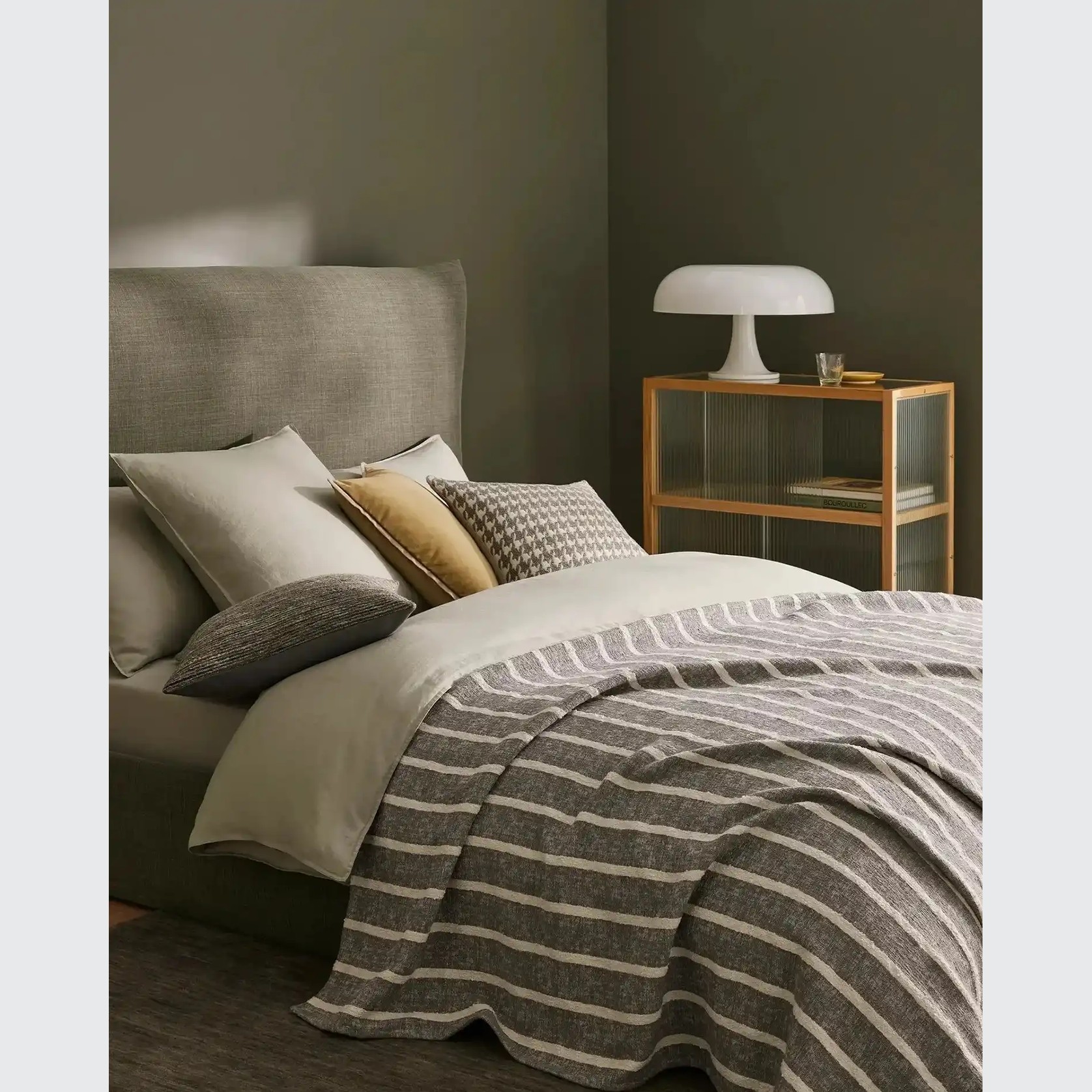 Weave Home Giovanni Cushion - Mist | Bouclé Houndstooth gallery detail image