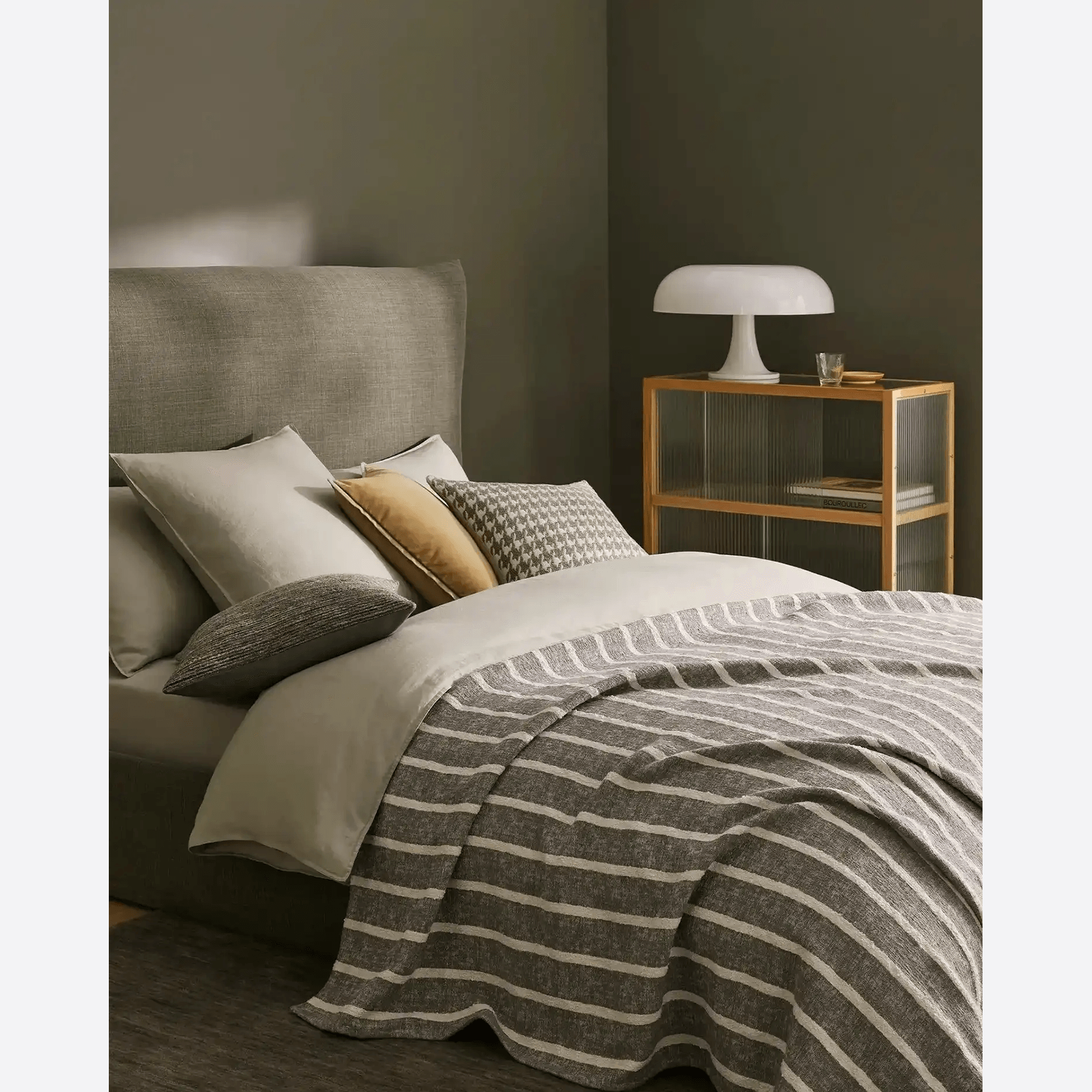Weave Home Giovanni Cushion - Mist | Bouclé Houndstooth gallery detail image