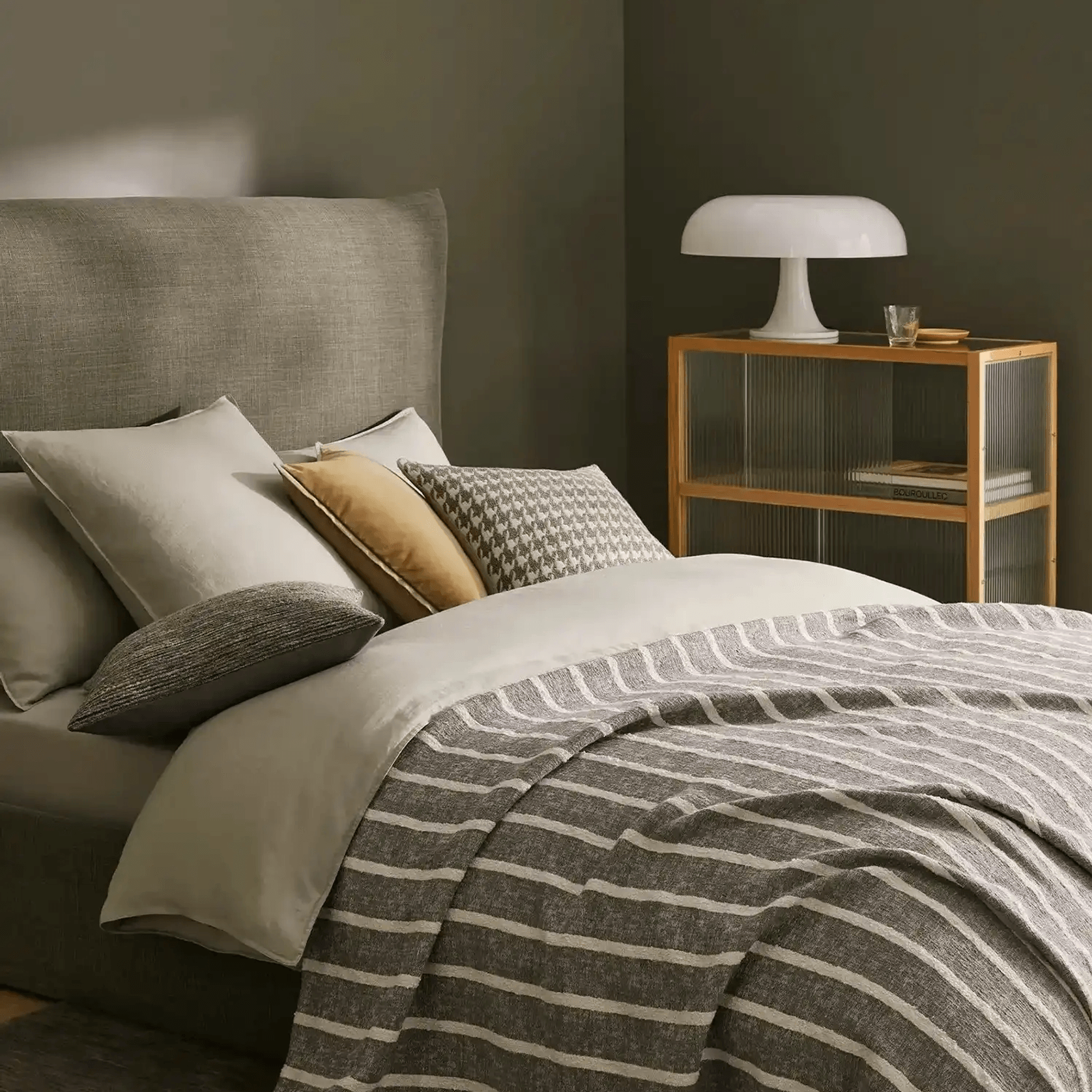 Weave Home Giovanni Cushion - Mist | Bouclé Houndstooth gallery detail image