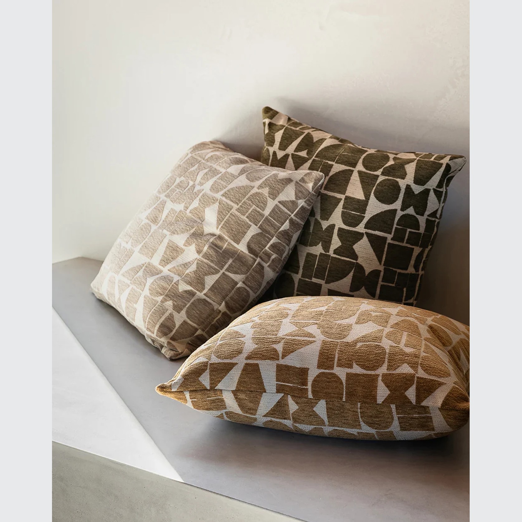 Baya Miller Cushion - Olive | Geometric Pattern gallery detail image
