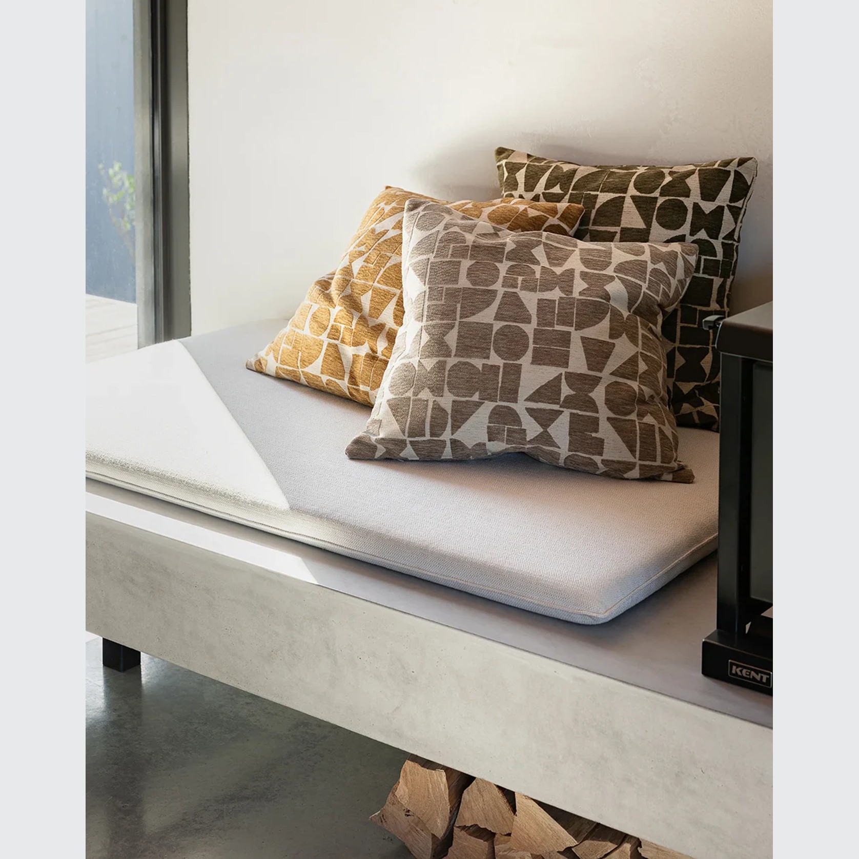 Baya Miller Cushion - Mushroom | Geometric Pattern gallery detail image