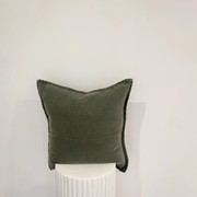 100% Belgium Linen Vintage Washed Cushion - Pine gallery detail image