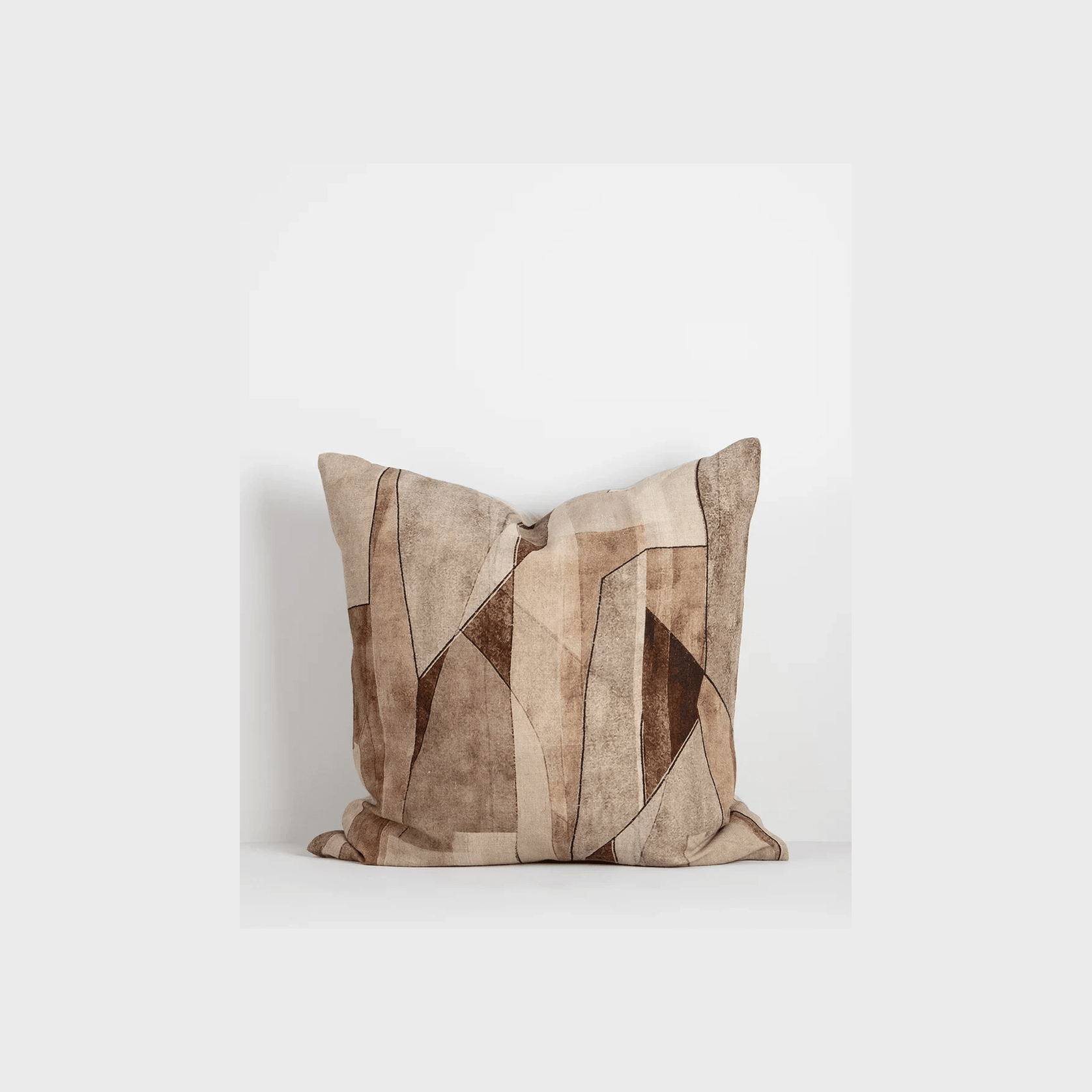 Baya Grove Linen Cushion - Brick | Abstract Print gallery detail image