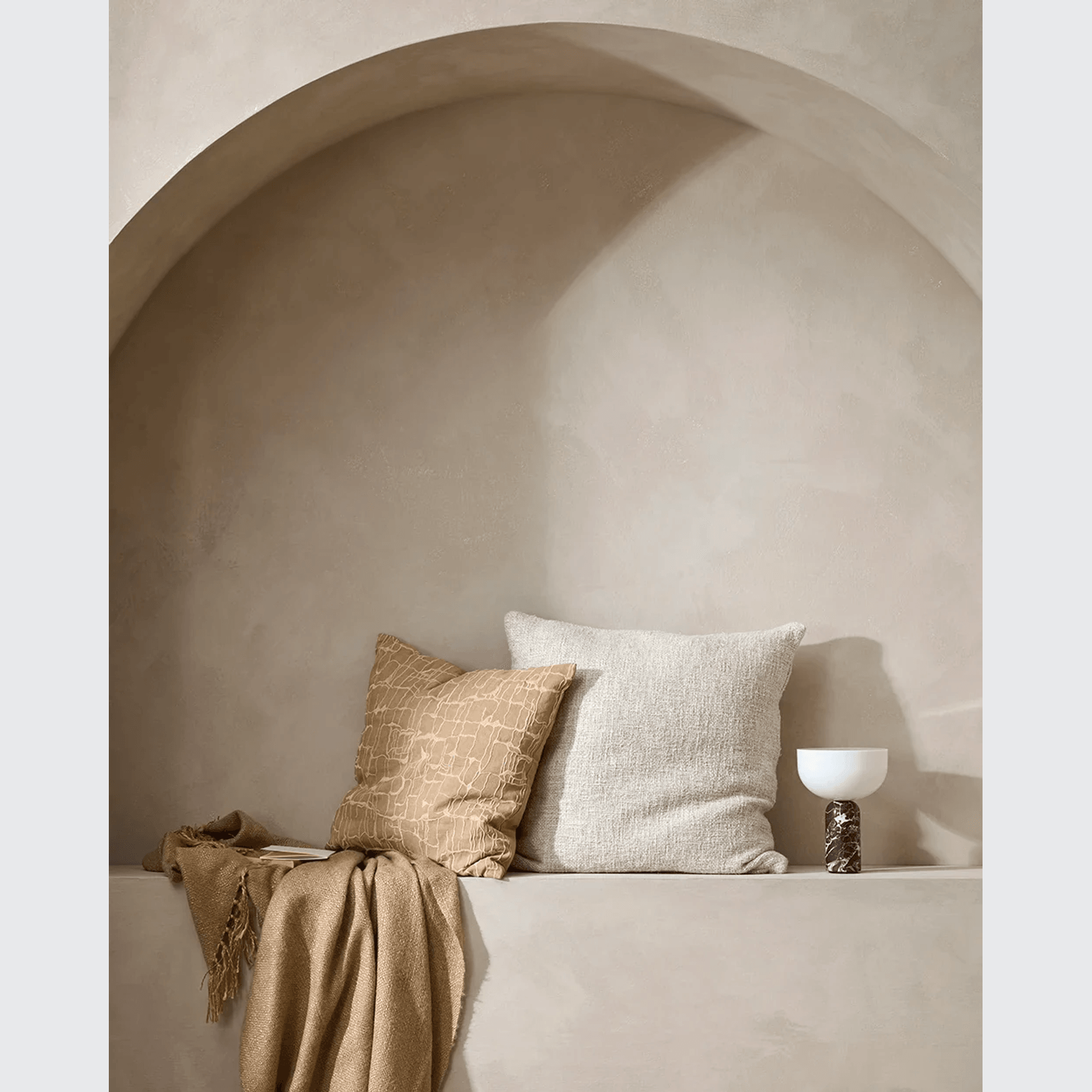 Baya Triton Cushion - Stone | 100% Linen gallery detail image