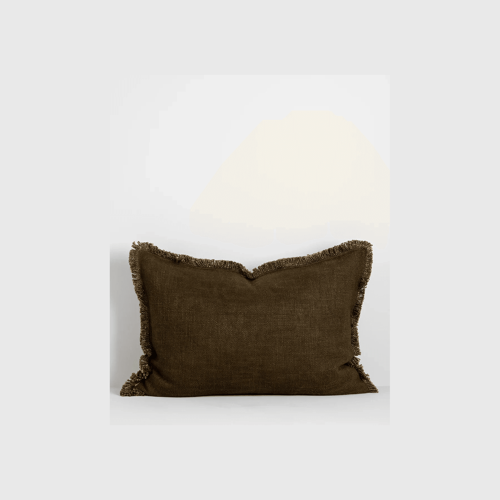 Baya Dover Cushion - Leaf | Lumbar with Fringe gallery detail image