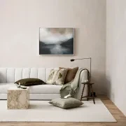 Baya Dover Cushion - Leaf | Lumbar with Fringe gallery detail image
