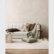 Baya Grove Linen Cushion - Olive | Abstract Print gallery detail image