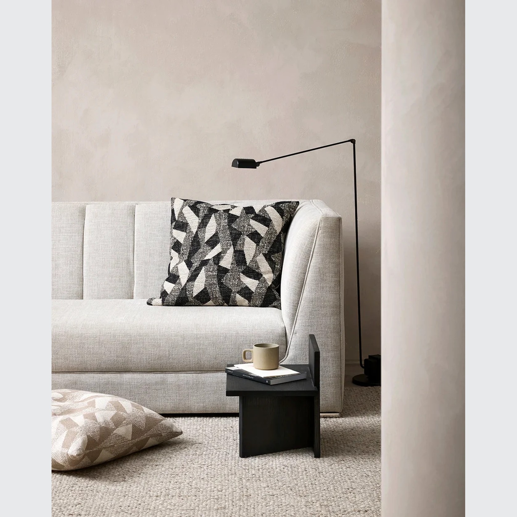 Baya Oscari Cushion - Natural | Woven Abstract Design gallery detail image