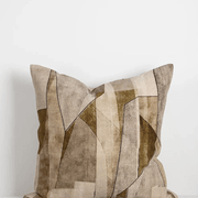 Baya Grove Linen Cushion - Olive | Abstract Print gallery detail image