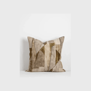 Baya Grove Linen Cushion - Olive | Abstract Print gallery detail image