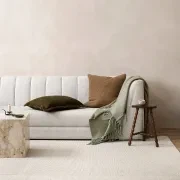 Baya Dover Cushion - Leaf | Lumbar with Fringe gallery detail image