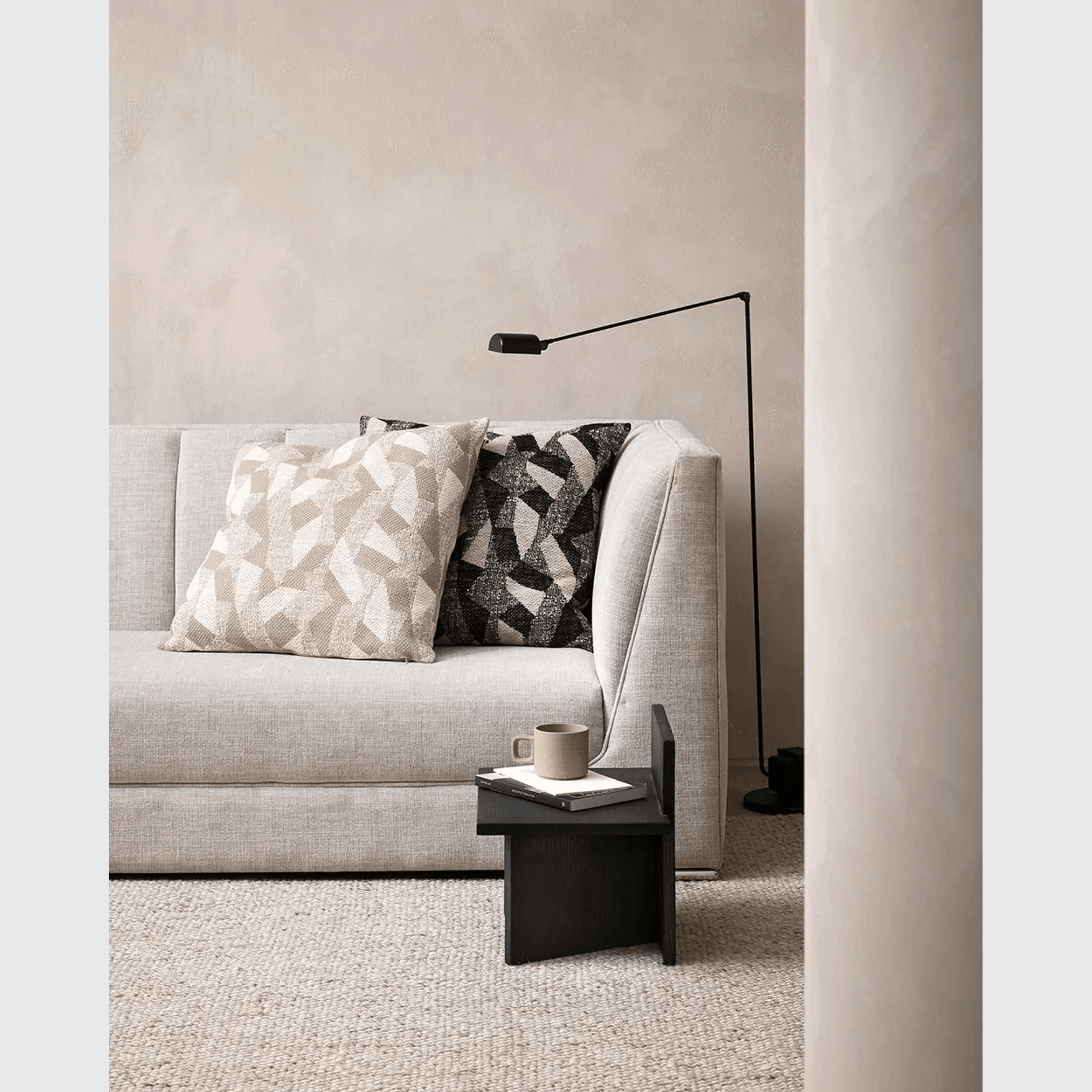 Baya Oscari Cushion - Natural | Woven Abstract Design gallery detail image