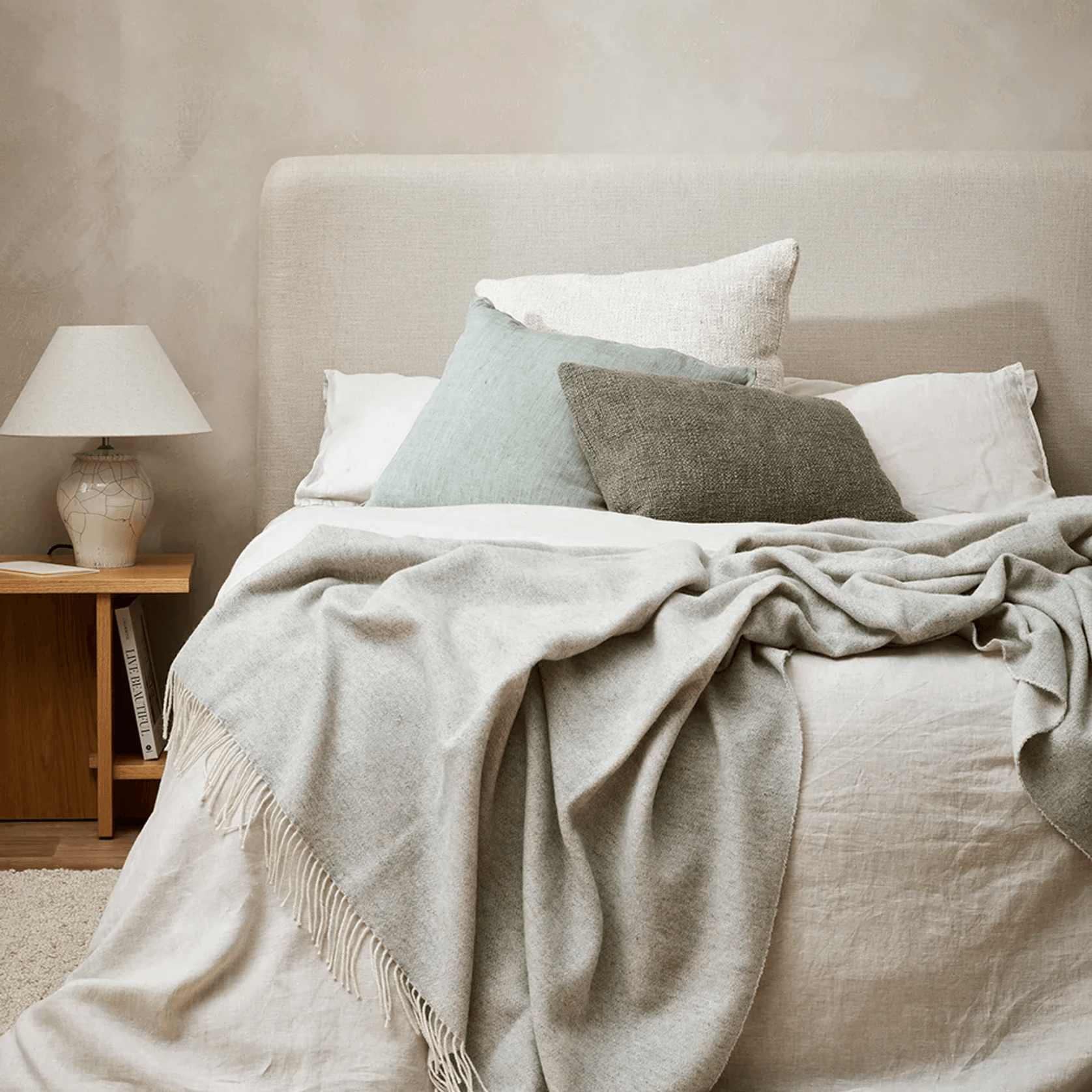 Baya Cyprian Cushion - Sage | Lumbar 40 x 60cm gallery detail image