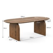 Arco 200cm Oval Dining Table | Brown Oak gallery detail image