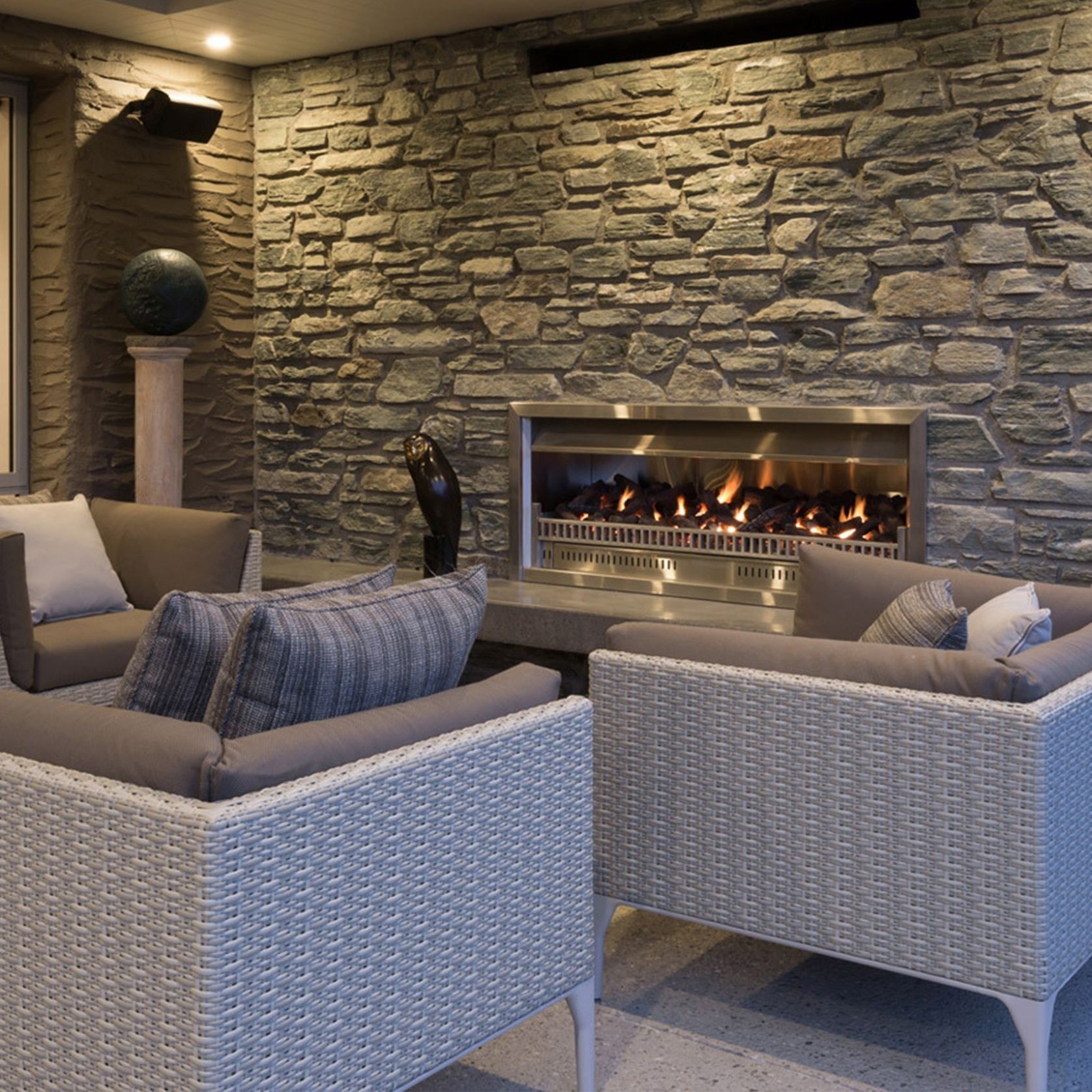 Aura Flued Outdoor Fireplace | 1200mm gallery detail image