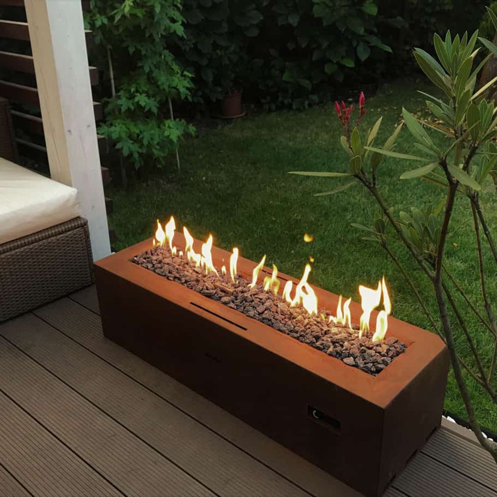 Planika Galio Corten Manual Linear Gas Pit Fire gallery detail image