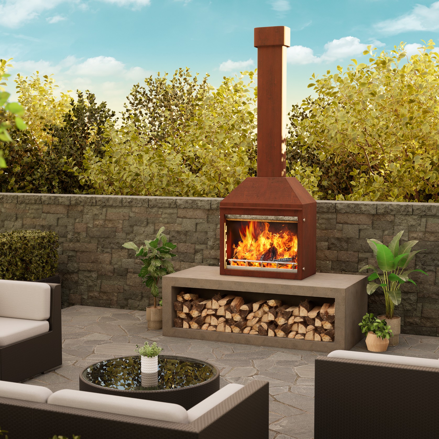 Zara Freestanding Outdoor Fire and BBQ gallery detail image
