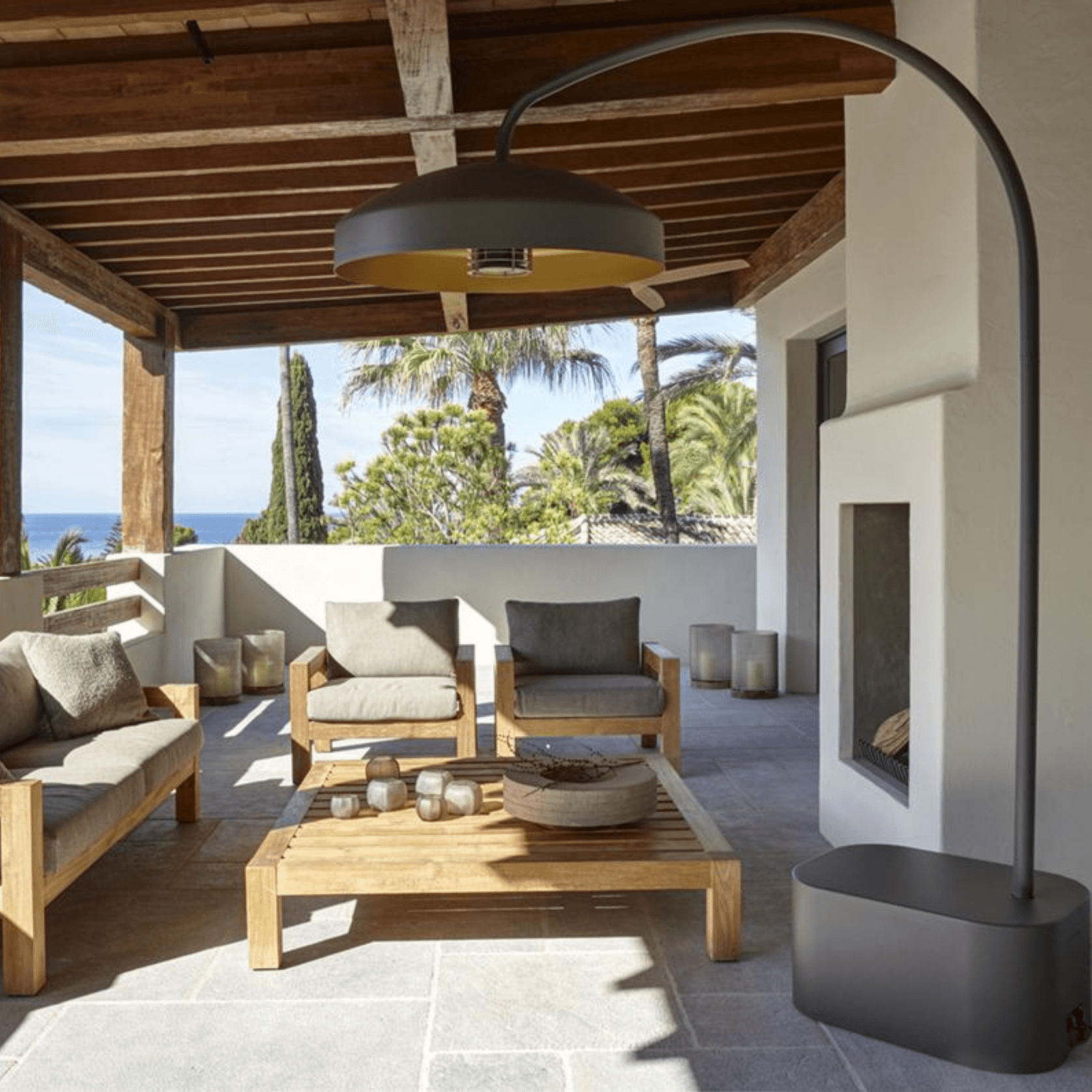 Disc Freestanding Infrared Outdoor Heater & Light gallery detail image