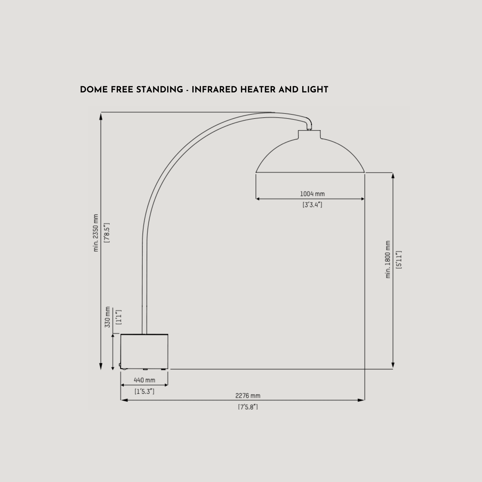 Dome Infrared Outdoor Heater & Light by Wolf & South gallery detail image