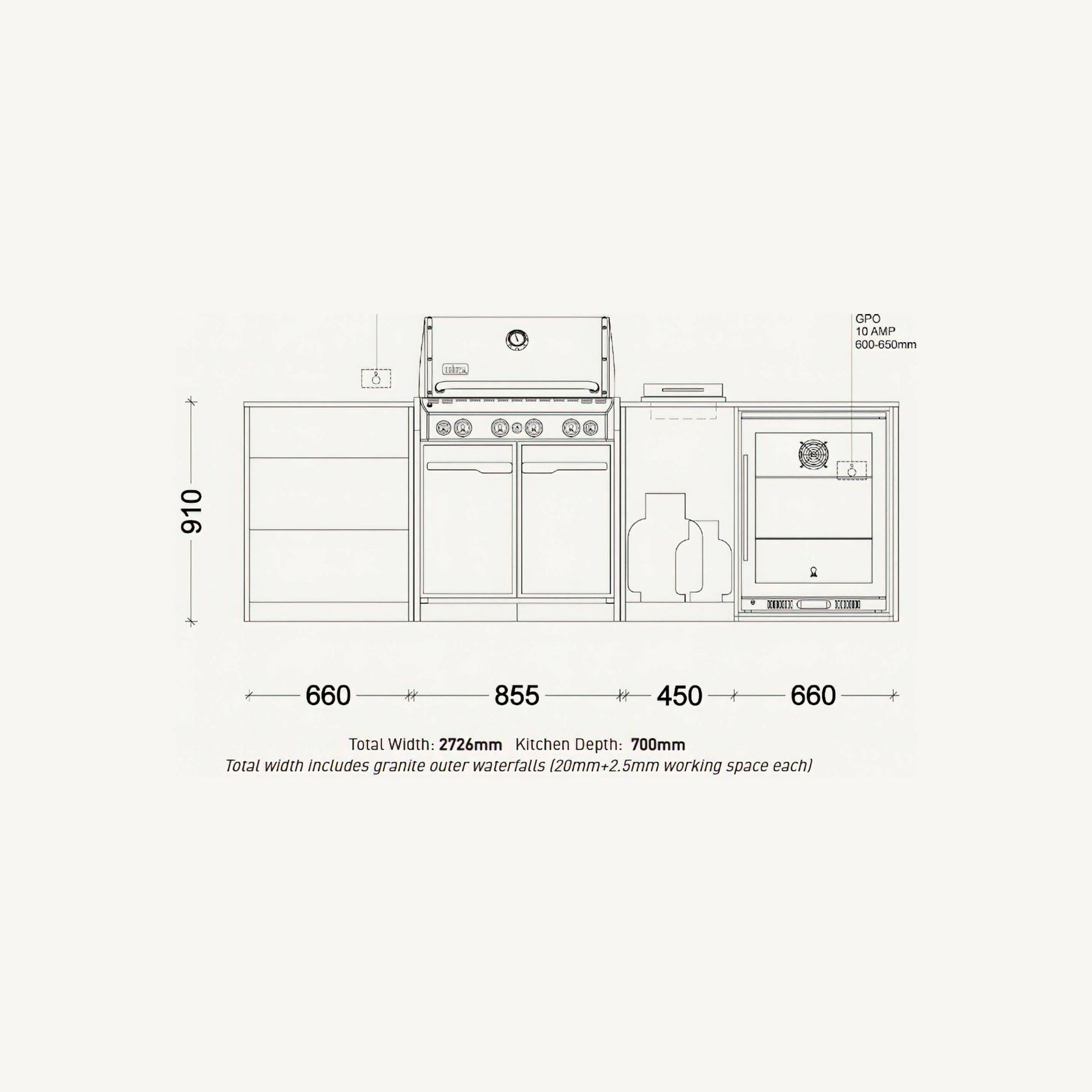 Weber Clare Outdoor Kitchen | SELECT Range gallery detail image