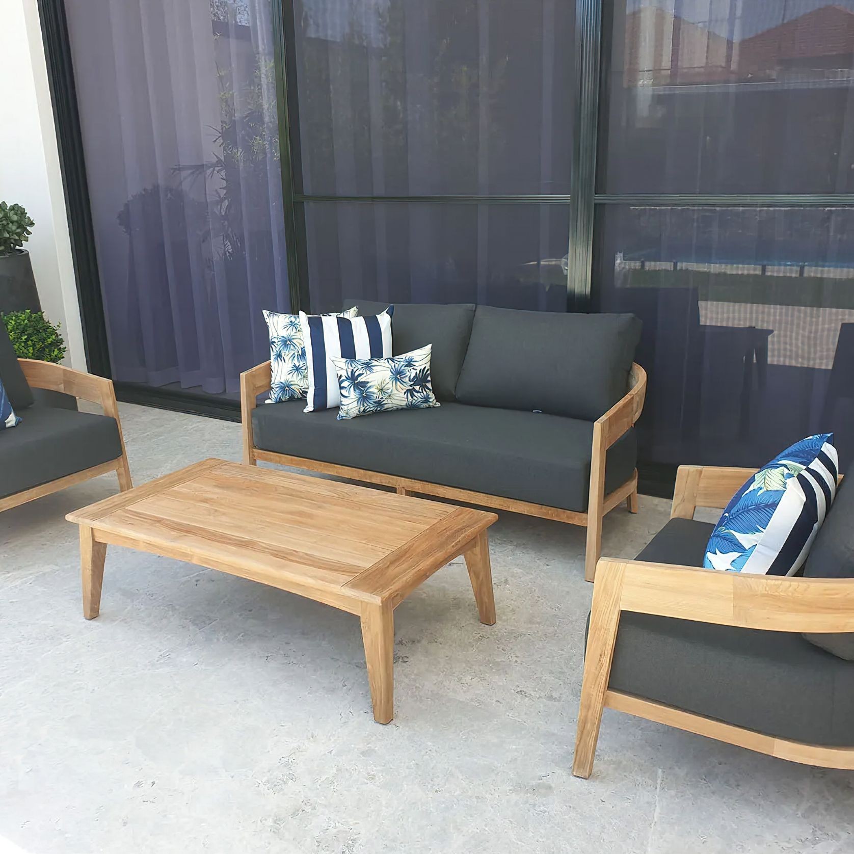 Ubud 4pc Teak Outdoor Lounge Setting gallery detail image