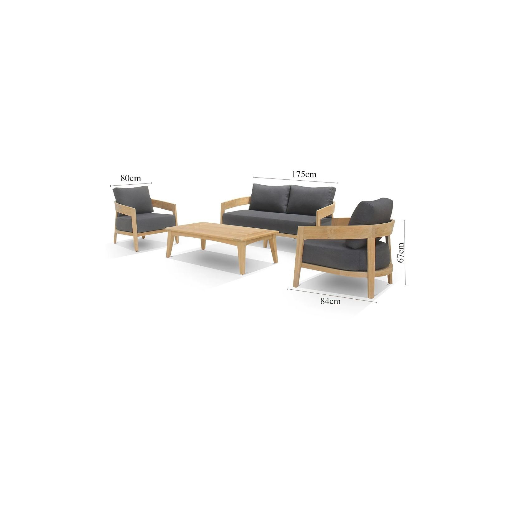 Ubud 4pc Teak Outdoor Lounge Setting gallery detail image