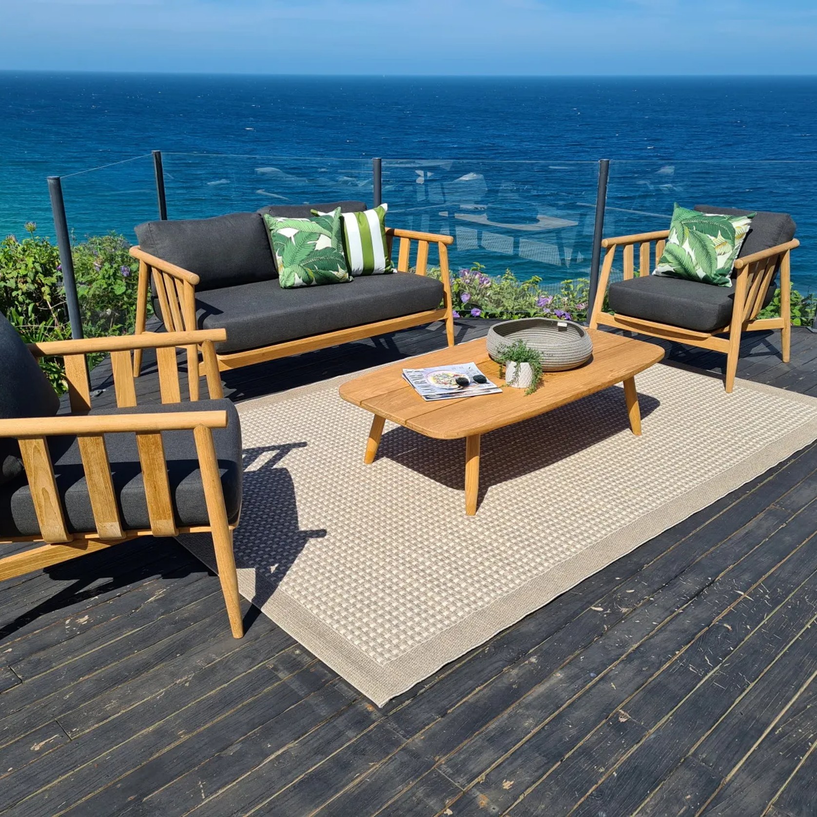 Float 4pc Teak Outdoor Lounge Setting gallery detail image