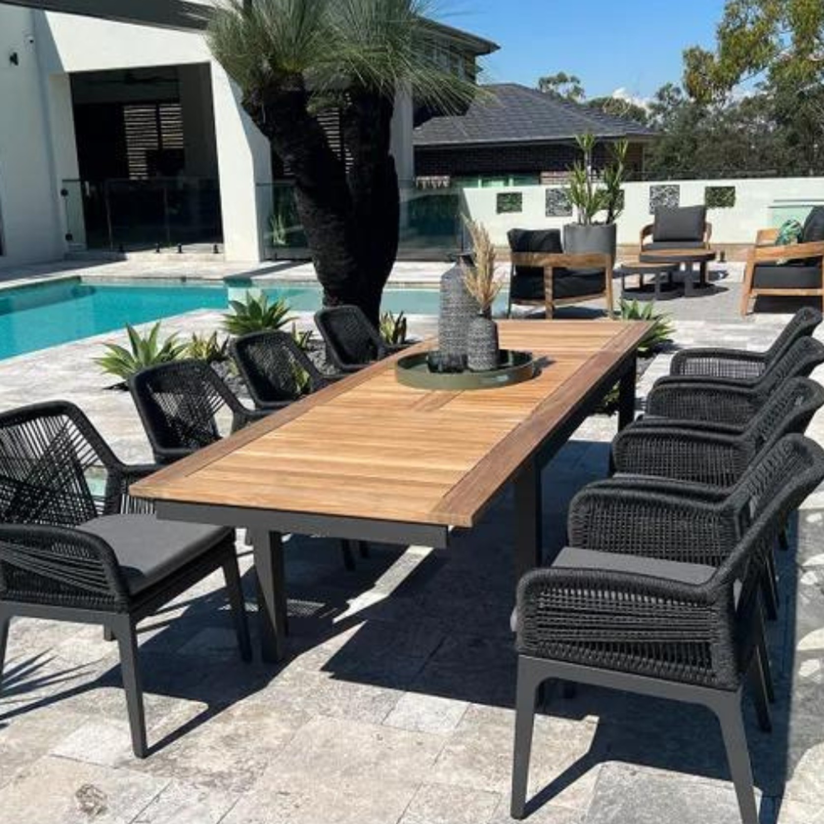 Barcelona Extension Table - Serang Chairs 9pc Outdoors gallery detail image