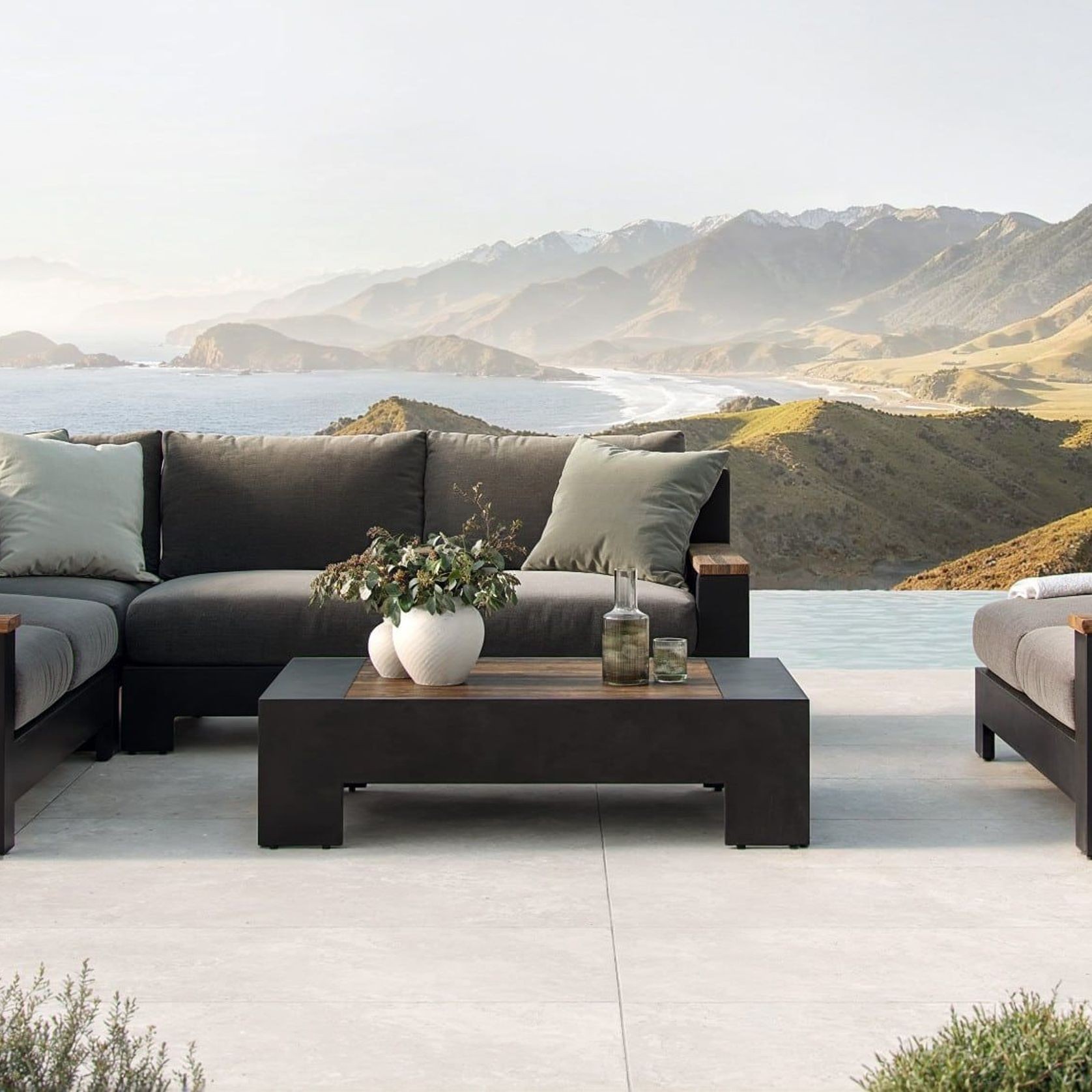 Mackenzie Alu Corner Sofa Section gallery detail image